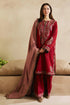 FULLY EMBROIDERED 3PC DHANAK DRESS WITH EMBROIDERED DHANAK SHAWL-EZ711