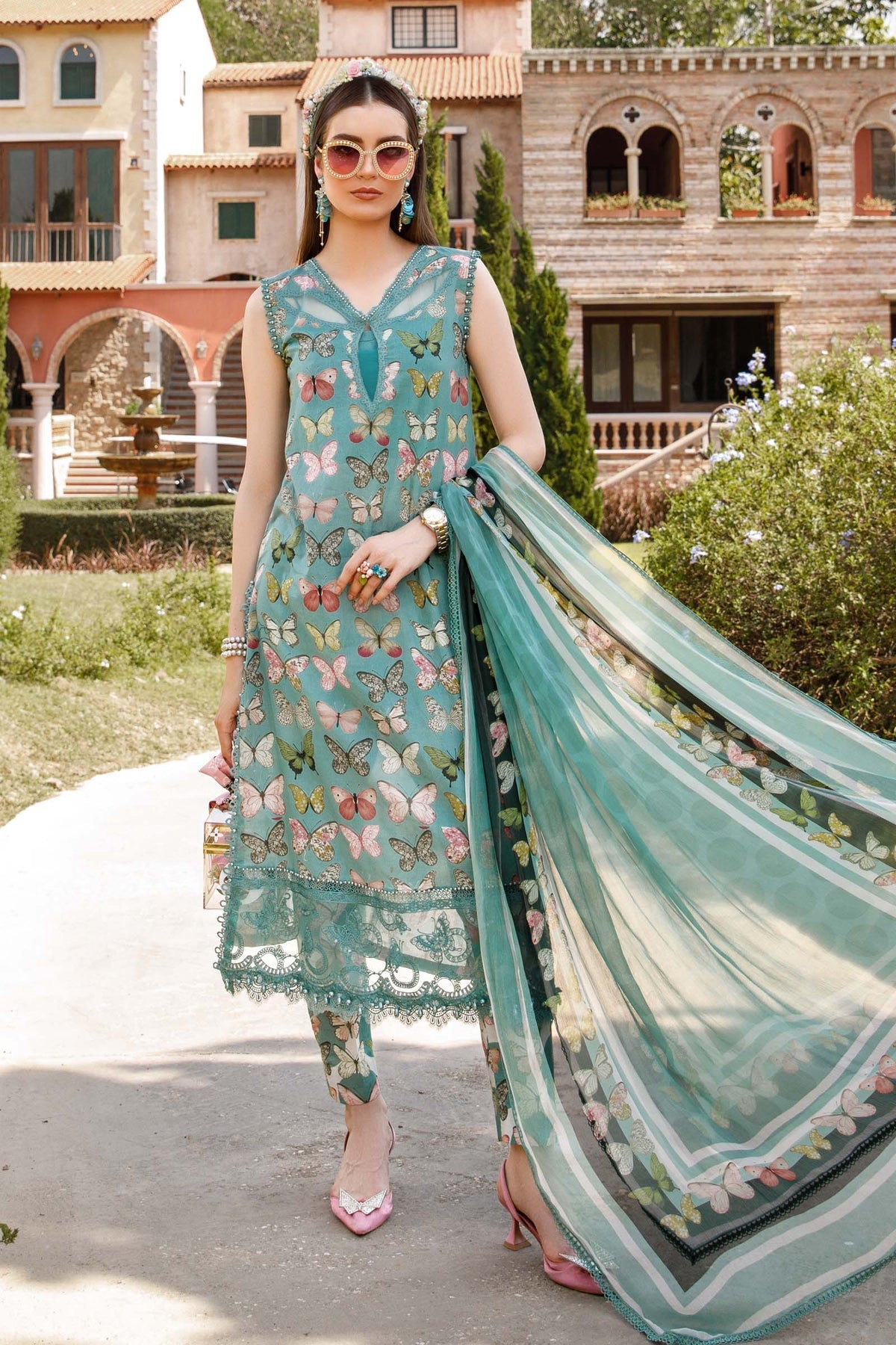 Printed chiffon sale suits designs